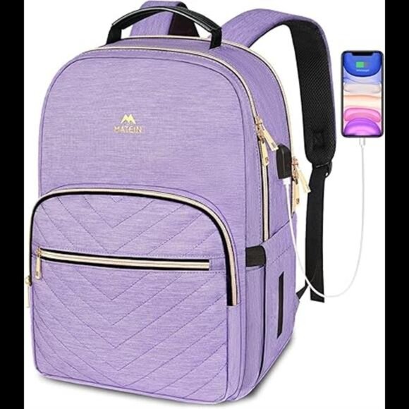 Laptop Backpack for Women, Anti Theft 15.6 inch College School Bookbag for Girls - Picture 7 of 7